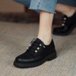 画像6:  leather British Lace-up flat oxford shoes with pearls  本革レザーパール付きフラットレースアップオックスフォードシューズ　 (6)