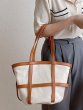 画像6: Woman  portable canvas handbag tote Eco bag   キャンバス＆レザートートショルダー２WAYバッグ エコバック (6)