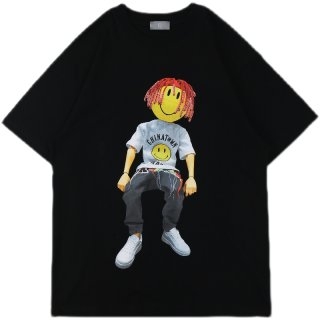 Four eye Smile print printing T-Shirt 男女兼用 ユニセックス