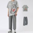 画像6: 21 Open Heart Graffiti Paint Bear Tshirts Pants Setup テディベア 熊  Tシャツセットアップ スウェット  (6)