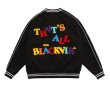 画像1: Pop letter logo Stajan baseball uniform jacket blouson ユニセッ クス男女兼用ポップレターロゴ 刺繍ジャンパー ジャケット ブルゾン (1)