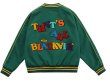 画像2: Pop letter logo Stajan baseball uniform jacket blouson ユニセッ クス男女兼用ポップレターロゴ 刺繍ジャンパー ジャケット ブルゾン (2)