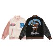 画像6: Black Angel Towel Embroidered PU Leather Sleeve baseball uniform Stajan baseball uniform jacket blouson ユニセッ クス男女兼用ブラックエンジェルエンブレム刺繍ジャンパー ジャケット ブルゾン (6)