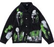 画像1: Splash Ink Graffiti Denim Jacket G Jean Jacket　ユニセッ クス男女兼用スプラッシュインクグラフィティデニムGジャン ジャケット (1)