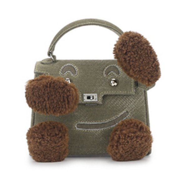 画像1: CAITIN KAIE Kelly mini handbag doll bag 本革 ファー付きミニトート ショルダーバッグ (1)