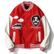 画像2: Unisex Hip hop classic car emblem Jumper Baseball Jacket uniform jacket blouson ユニセックス 男女兼用ヒップホップクラッシックカーエンブレム スタジアムジャンパー スタジャン MA-1 ボンバー ジャケット ブルゾン (2)