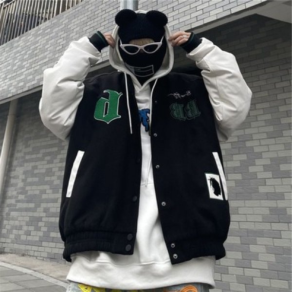 21 New hit color hip-hop street style baseball uniform jacket men