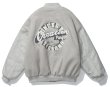 画像3: flocking printed leather sleeveBASEBALL JACKET baseball uniform jacket blouson ユニセックス 男女兼用 サークルP スタジアムジャンパー スタジャン MA-1 ボンバー ジャケット ブルゾン (3)