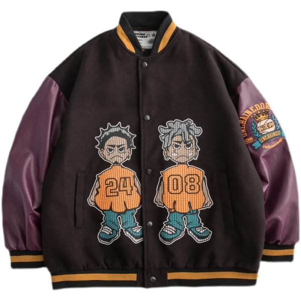 画像1: Hip hop boys BASEBALL JACKET baseball uniform jacket blouson ユニセックス 男女兼用ヒップホップボーイズ スタジアムジャンパー スタジャン MA-1 ボンバー ジャケット ブルゾン (1)