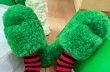 画像6: plush outer Platform fur sandals slippers　プラットフォームモコモコファーサンダル スリッパ (6)