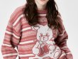 画像5: Unisex  bear crochet round neck pullover Sweater   ユニセックス 男女兼用熊ベア編み込みセーター プルオーバー (5)