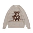 画像2: Unisex  cartoon bear round neck pullover Sweater   ユニセックス 男女兼用 ダブルベア熊 編み込みセーター プルオーバー (2)