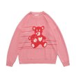 画像3: Unisex  cartoon bear round neck pullover Sweater   ユニセックス 男女兼用 ダブルベア熊 編み込みセーター プルオーバー (3)