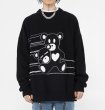 画像4: Unisex  cartoon bear round neck pullover Sweater   ユニセックス 男女兼用 ダブルベア熊 編み込みセーター プルオーバー (4)