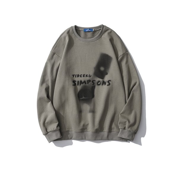 画像1: SALE セール Unisex Silhouette Simpson round neck sweater  即納ユニセックス 男女兼用シルエットシンプソンスウェットトレーナー  (1)