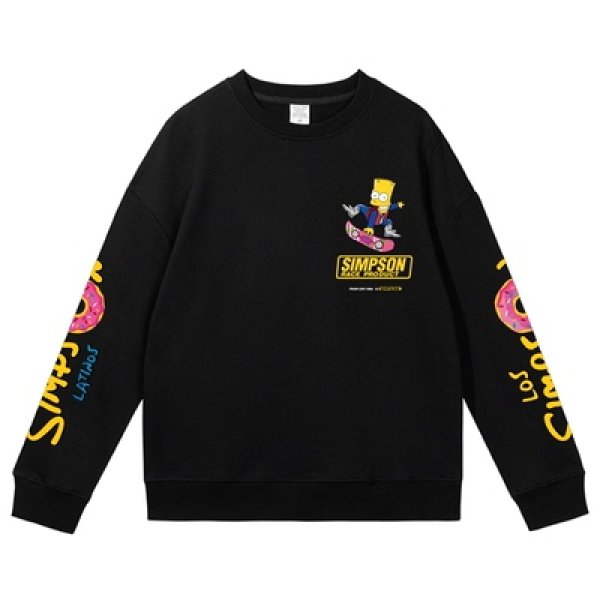 22SS Unisex Simpson The Simpsons Sleeve Print Sweat Pullover 男女兼用 ラウンドネック シンプソン  シンプソンズ ショルダープリント スウェット トレーナー プルオーバー