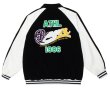 画像2: Loose gold velvet stitch  BASEBALL JACKET baseball uniform jacket blouson  ユニセックス 男女兼用ベルベットステッチジャケットスタジアムジャンパー スタジャン MA-1 ボンバー ジャケット ブルゾン (2)