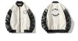 画像4: Logo stitch BASEBALL JACKET baseball uniform jacket blouson  ユニセックス 男女兼用ロゴステッチジャケットスタジアムジャンパー スタジャン MA-1 ボンバー ジャケット ブルゾン (4)