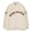 画像1: nostalzia embroidery BASEBALL JACKET baseball uniform jacket blouson  ユニセックス 男女兼用NOSTALGIAロゴコットンスタジアムジャンパー スタジャン MA-1 ボンバー ジャケット ブルゾン (1)