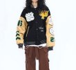 画像15: letter emblem embroidery baseball uniform jacket BASEBALL JACKET  blouson  ユニセックス 男女兼用レターエンブレム刺繍ジャケットスタジアムジャンパー スタジャン MA-1 ボンバー ジャケット ブルゾン (15)