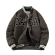 画像3: Nasa logo padded light jackets baseball uniform jacket blouson　ユニセッ クス男女兼用ナサロゴ中綿入りスタジアムジャンパー スタジャン ジャケットブルゾン (3)