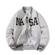 画像2: Nasa logo padded light jackets baseball uniform jacket blouson　ユニセッ クス男女兼用ナサロゴ中綿入りスタジアムジャンパー スタジャン ジャケットブルゾン (2)