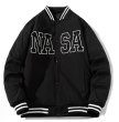 画像1: Nasa logo padded light jackets baseball uniform jacket blouson　ユニセッ クス男女兼用ナサロゴ中綿入りスタジアムジャンパー スタジャン ジャケットブルゾン (1)