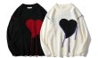 画像5: Unisex heart applique Heart Choice sweater knit  ユニセックス 男女兼用 ハートアップリケ セーター ニット  (5)