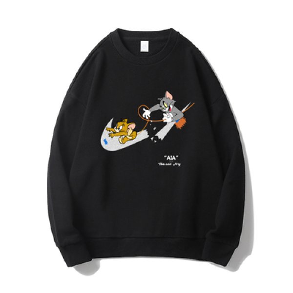 画像1: SALE セール Tom and Jerry Broken swoosh round neck sweat shirt ユニセックス 男女兼用 トムとジェリートム＆ジェリーブロークン スウォッシュ プリント スウェット トレーナー (1)