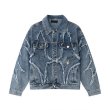 画像5: Studs Fringe Denim G Jean  jacket jumper ユニセックス 男女兼用スタッズ付きフリンジGジャンスジャケット ブルゾン スタジャン (5)