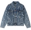 画像1: Studs Fringe Denim G Jean  jacket jumper ユニセックス 男女兼用スタッズ付きフリンジGジャンスジャケット ブルゾン スタジャン (1)