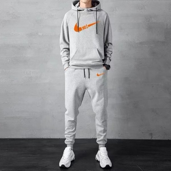 Men& Women NO1 Broken swoosh Setup Hoodie and Pants Set バスケットNO１ブロークン  スウォッシュ プリントセットアップユニセックス男女兼用スウェットフーディ＆パンツセット