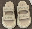 画像7: pearl velcro sandals  slippers  パール付きベルクロ厚底プラットホームサンダル  スリッパ (7)