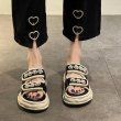 画像4: pearl velcro sandals  slippers  パール付きベルクロ厚底プラットホームサンダル  スリッパ (4)