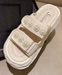 画像2: pearl velcro sandals  slippers  パール付きベルクロ厚底プラットホームサンダル  スリッパ (2)