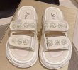 画像6: pearl velcro sandals  slippers  パール付きベルクロ厚底プラットホームサンダル  スリッパ (6)