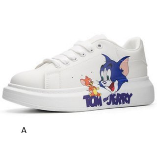 Tom and Jerry leather lace-up sneakers 男女兼用トムとジェリー