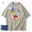 画像12: 即納　bugs bunny ×NASA Print Tshirts 　ユニセックス男女兼用バックスバニー×ナサNASAプリント  半袖 Tシャツ (12)