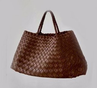 Mesh braided leather one-shoulder diagonal bag tote bag 編み込み