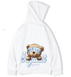 teddy bear print hoodie ユニセックス 男女兼用テディベアプリント