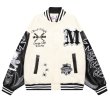 画像4: pirate x baseball embroidery stadium jacket baseball uniform jacket blouson  ユニセックス 男女兼用パイレーツ海賊×ベースボール刺繍スタジアムジャンパー スタジャン MA-1 ボンバー ジャケット ブルゾン (4)