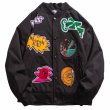 画像2: colorful emblem stadium jacket baseball uniform jacket blouson MA1　 ユニセックス 男女兼用カラフルエンブレムスタジアムジャンパー スタジャン MA-1 ボンバー ジャケット ブルゾン (2)