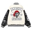 画像2: pirate x baseball embroidery stadium jacket baseball uniform jacket blouson  ユニセックス 男女兼用パイレーツ海賊×ベースボール刺繍スタジアムジャンパー スタジャン MA-1 ボンバー ジャケット ブルゾン (2)