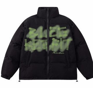 graffiti hip-hop stand-up collar Down jacket blouson ユニセックス 