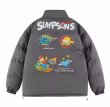 画像2: simpson family pattern letter printdown jacketsdown  jacket　ユニセックス 男女兼用シンプソンファミリーパターンレタープリントダウンコートジャケット ブルゾン　 (2)