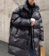 画像4: Long length stand collar down coat　ユニセックス 男女兼用ロング丈スタンドカラーダウンコートジャケット  (4)