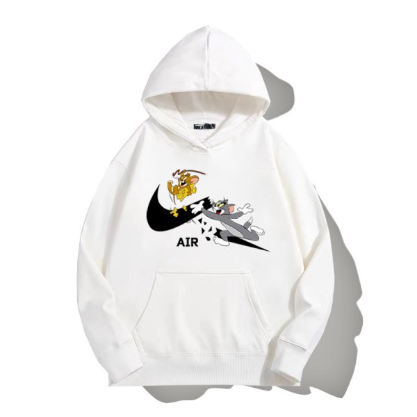 画像1: New Tom and Jerry Broken swoosh AIR Logo Hoodie Hoody sweater  即納ユニセックス 男女兼用 トムとジェリー トム＆ジェリー ブロークン スウォッシュ エアーロゴ プリント フーディ スウェット パーカー (1)