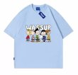 画像6: WASSUP snoopy round neck short sleeve T-shirt　 ユニセックス男女兼用WASSUPワズアップスヌーピープリント半袖 Tシャツ (6)
