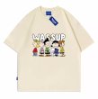 画像3: WASSUP snoopy round neck short sleeve T-shirt　 ユニセックス男女兼用WASSUPワズアップスヌーピープリント半袖 Tシャツ (3)