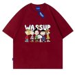 画像7: WASSUP snoopy round neck short sleeve T-shirt　 ユニセックス男女兼用WASSUPワズアップスヌーピープリント半袖 Tシャツ (7)